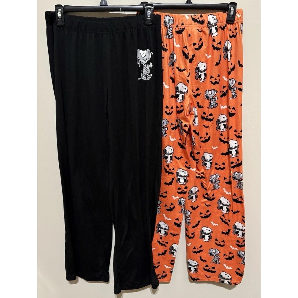 SNOOPY A Munki Munki Halloween Sleepwear Pajama Bottoms Pants LOT OF 2 SZ MED